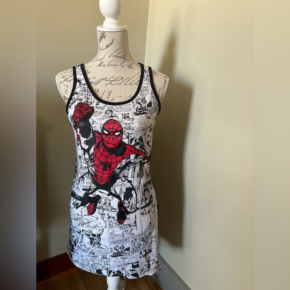 Woman's Spider-Man Red & White Comic Tank Dress